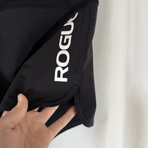 Rogue Fitness Shorts Women's Medium Solid Black Pull On Drawstring 3.5" Inseam - Picture 3 of 7
